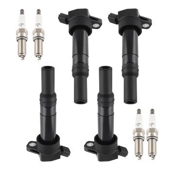 Pack of 4 Ignition Coil + Spark Plugs fit for Hyundai Elantra Kia Forte Soul UF651