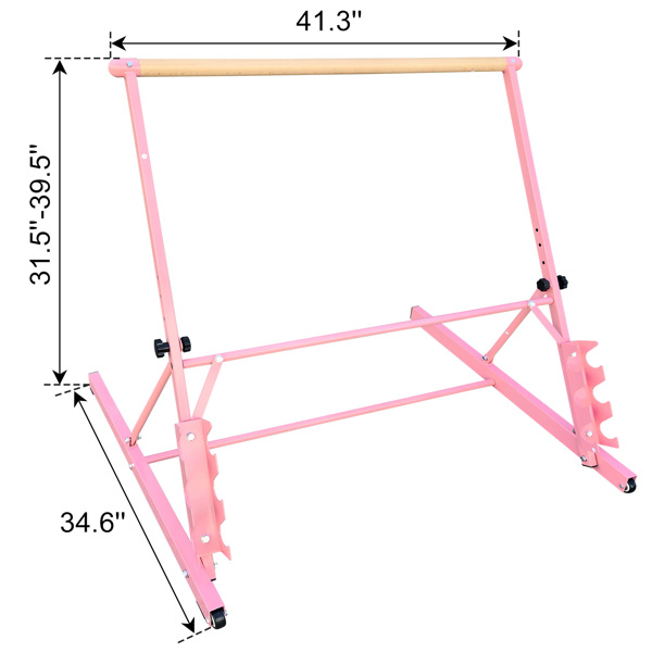 3.5英尺粉色实木芭蕾扶杆，高度可调节范围为31.5-39.5英寸，适用于舞蹈练习--不支持self-pick up且不支持指定仓库发货-10
