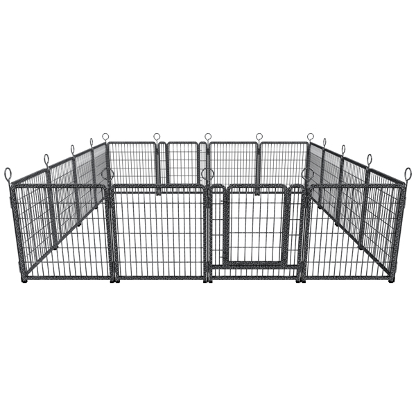 户外加宽型狗狗游戏围栏，16片式加厚面板，40英寸高，防锈，带门，便携式，适用于房车露营地，总长37英尺，111平方英尺，雪黑色--不支持self-pick up且不支持指定仓库发货-8