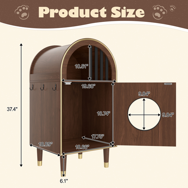 猫砂盆围栏，二合一猫公寓床，双层舒适猫窝家具，可容纳两只猫，可爱猫咪公寓，豪华猫屋及家具，浓缩咖啡色--不支持self-pick up且不支持指定仓库发货-5