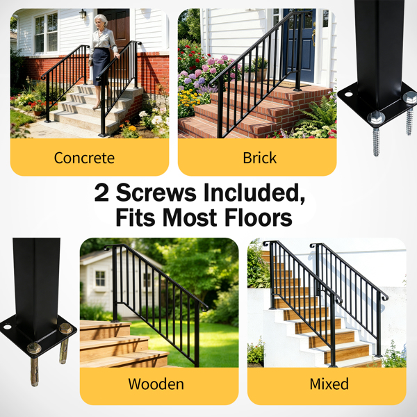 【同款编码：81504920  40310676】哑光黑色 4阶 庭院楼梯扶手-24