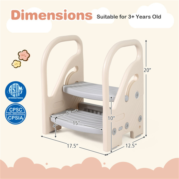 可转换2步幼儿步凳多功能儿童梯子座椅，适用于厨房浴室-5