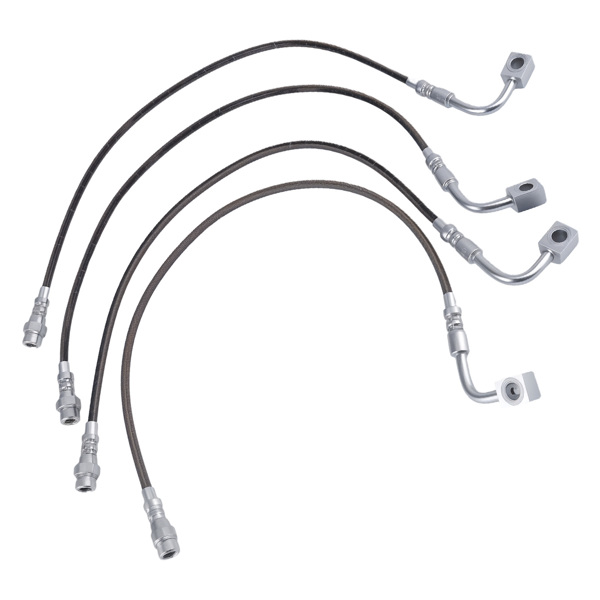 Front & Rear Extended Stainless Brake Line fit for Jeep Wrangler JK 2007-2018-2