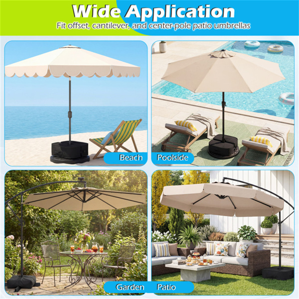 2件套90磅露台伞重量袋900D牛津防风雨沙袋，适用于悬臂式偏置伞-9