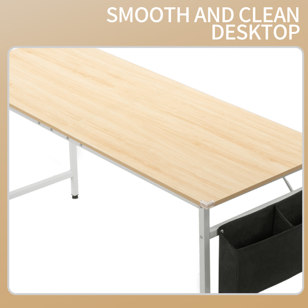 橡木色 SG001FD P2刨花板+铁管 贴三胺+喷塑 120cm 截断款 电脑桌 带无纺布收纳-7