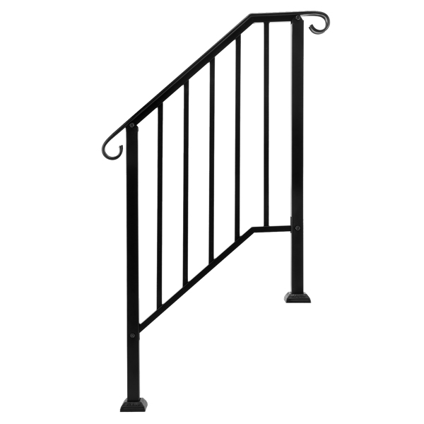 【同款编码：55022277  82359152】光黑色 2阶 庭院楼梯扶手-11