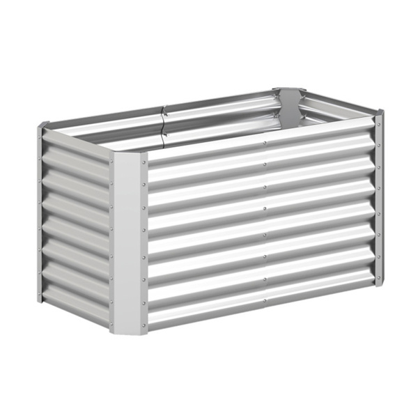 4×2×2英尺镀锌钢高架花园床户外蔬菜草本花卉种植箱-3