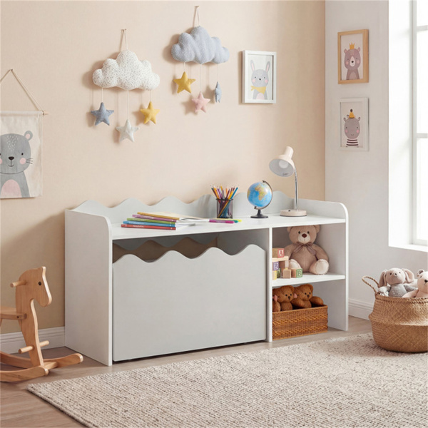 儿童玩具收纳架，带可移动抽屉和防倾倒套件，适用于游戏室托儿所 - 灰色-6