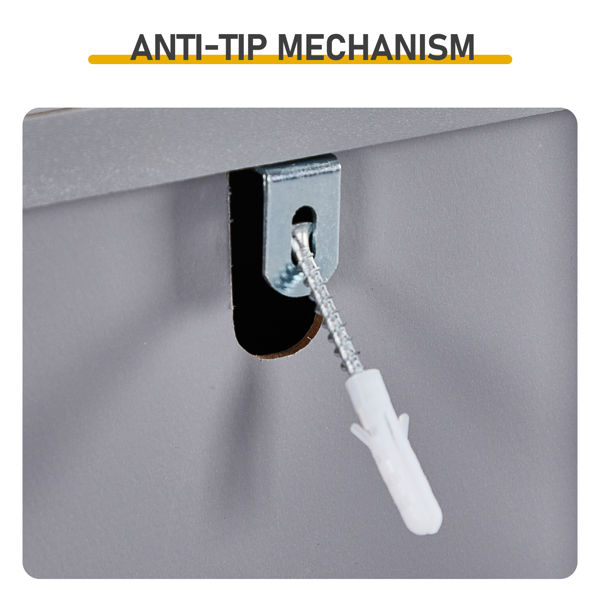 灰色 刨花板三胺贴面 18*40*70cm 二抽一围挡矮柜 带轮可活动抽拉架 浴室立柜-3