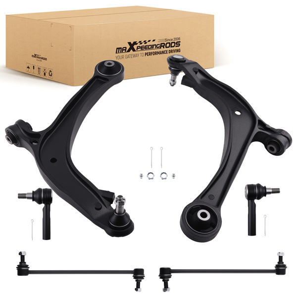 6x Front Lower Control Arms Sway Bar Tie Rods Kit fit for Honda Odyssey 2011-2017-6