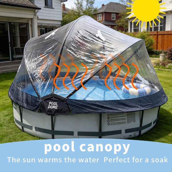 10英尺圆形多功能全天候泳池罩，适用于室外泳池，兼容清洁水和温水框架泳池--不支持self-pick up且不支持指定仓库发货-18