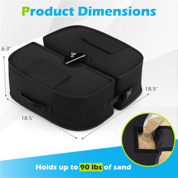 2件套90磅露台伞重量袋900D牛津防风雨沙袋，适用于悬臂式偏置伞-3