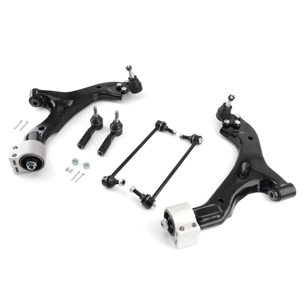 6x Front Suspension Lower Control Arms Tie Rods fit for Pontiac Torrent 2006 - 2009-6