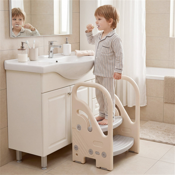 可转换2步幼儿步凳多功能儿童梯子座椅，适用于厨房浴室-3