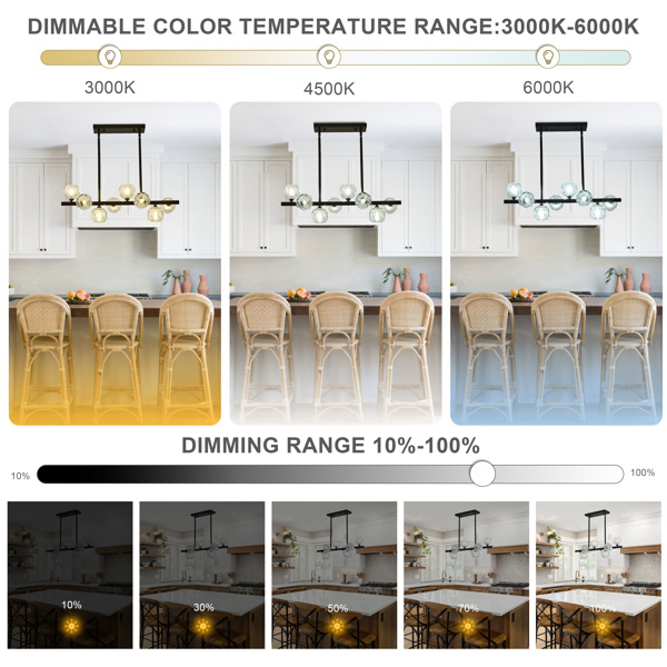 29.53" Modern Crystal Chandelier for Dining Room, 8-Light Black Pendant Lightsfor Kitchen Island Bedroom,Over Table,Living Room-2