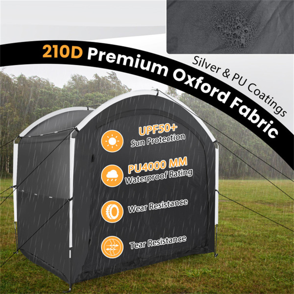 7.2×5.1×6英尺户外自行车存放棚帐篷防水自行车棚，可容纳5辆自行车-6