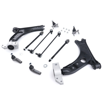 10pc Front Lower Control Arms Tie Rods Sway Bar Links fit for Audi A3 Eos Golf Jetta