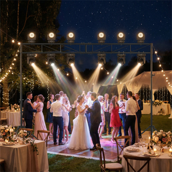 4.6–8.7英尺可折叠三脚架舞台灯架10高度可调节金属特拉斯，用于DJ婚礼音乐会-2