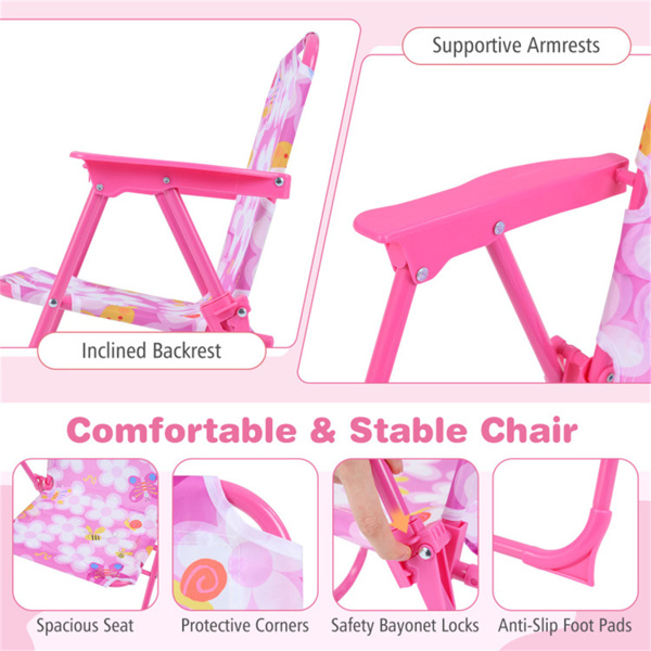 3-6岁儿童野餐桌套装，带可调节雨伞，3件套户外家具-6