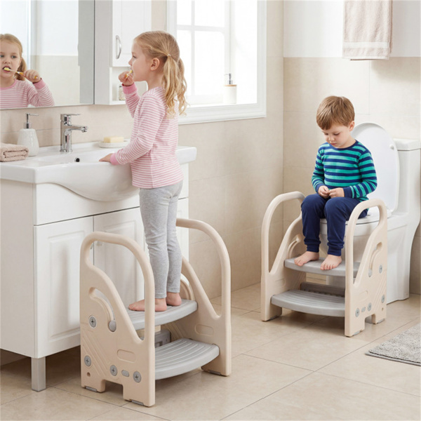 可转换2步幼儿步凳多功能儿童梯子座椅，适用于厨房浴室-6