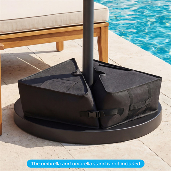 2件套90磅露台伞底座沙袋900D牛津防风雨配重袋，用于偏置悬臂伞-1