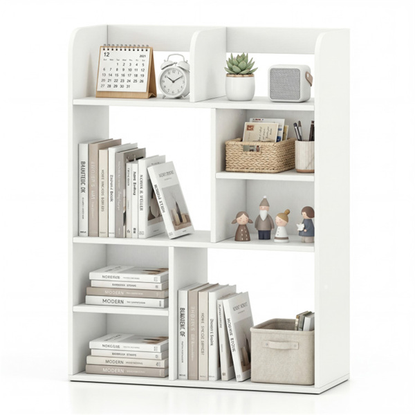 23.5×9×31.5英寸立式桌面储物架，坚固的中密度纤维板书桌，用于书籍装饰-3