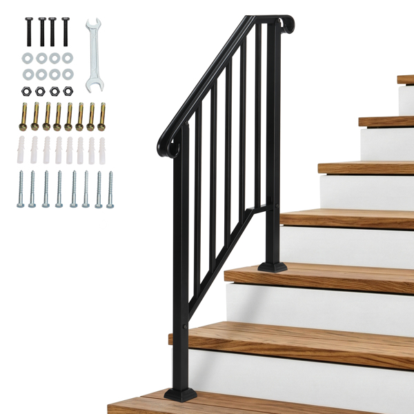 【同款编码：55022277  82359152】光黑色 2阶 庭院楼梯扶手-19