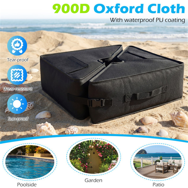 2件套90磅露台伞底座沙袋900D牛津防风雨配重袋，用于偏置悬臂伞-8