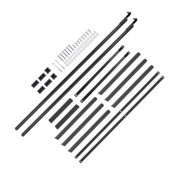 2x Black Universal Storage Shelving Brackets Powder Coated 19.6'' (D)x59.3'' (H)-6