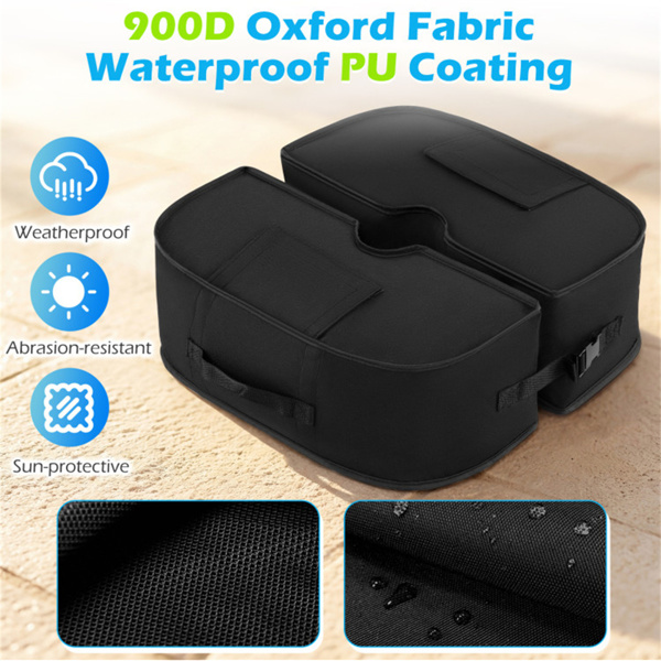 2件套90磅露台伞重量袋900D牛津防风雨沙袋，适用于悬臂式偏置伞-5