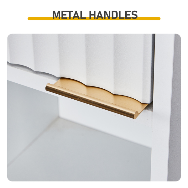 白色 刨花板三胺贴面+密度板格栅吸塑 30*28*170cm 两门二搁架 浴室立柜-4