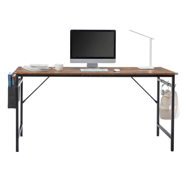 腐木色 SG016FD P2刨花板+铁管 贴三胺+喷塑 160cm 截断款 电脑桌 带无纺布收纳-10