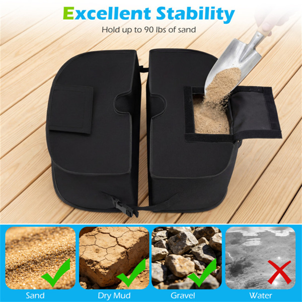 2件套90磅露台伞重量袋900D牛津防风雨沙袋，适用于悬臂式偏置伞-6