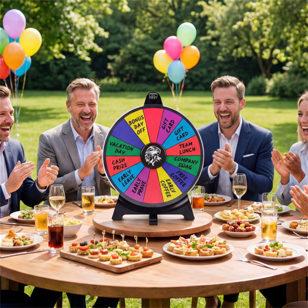 14槽可定制旋转奖轮，带可折叠支架，可重写桌面幸运轮-多色-8