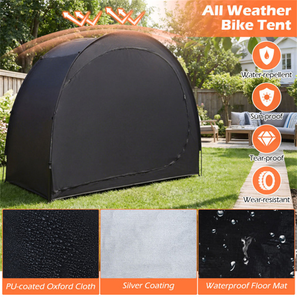 83英寸×48英寸×67英寸户外自行车存放帐篷棚防水自行车套，适用于2辆自行车-10