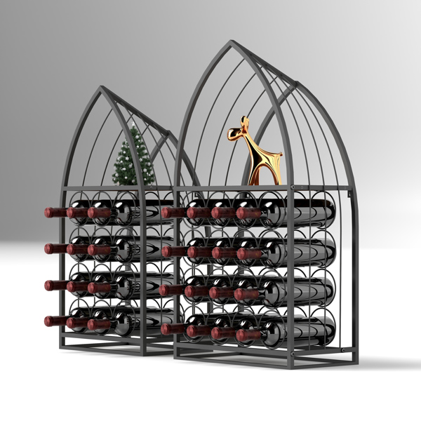 帆船造型酒柜架，两件套展示架，独立式酒柜带酒瓶收纳功能，适用于家庭酒吧、厨房、餐厅的酒水收纳架--不支持self-pick up且不支持指定仓库发货-2