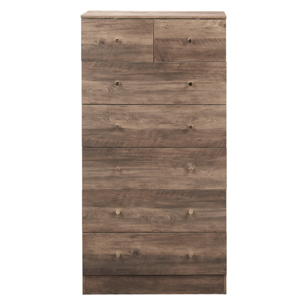 R279-9灰色 刨花板 贴麻面三胺 66*40*131cm 5+2抽 抽屉柜 哑金把手-8