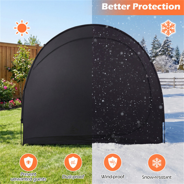 83英寸×48英寸×67英寸户外自行车存放帐篷棚防水自行车套，适用于2辆自行车-9