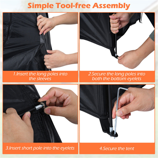 83英寸×48英寸×67英寸户外自行车存放帐篷棚防水自行车套，适用于2辆自行车-8