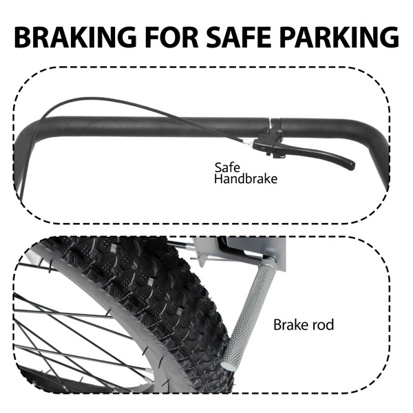 三合一重型自行车货运拖车 - 升级版 20 英寸 x 2.6 英寸宽胎，承重 150 磅，钢架，可转换婴儿车和带悬挂系统的拉车--不支持self-pick up且不支持指定仓库发货-8