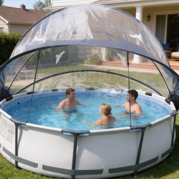 10英尺圆形多功能全天候泳池罩，适用于室外泳池，兼容清洁水和温水框架泳池--不支持self-pick up且不支持指定仓库发货-19