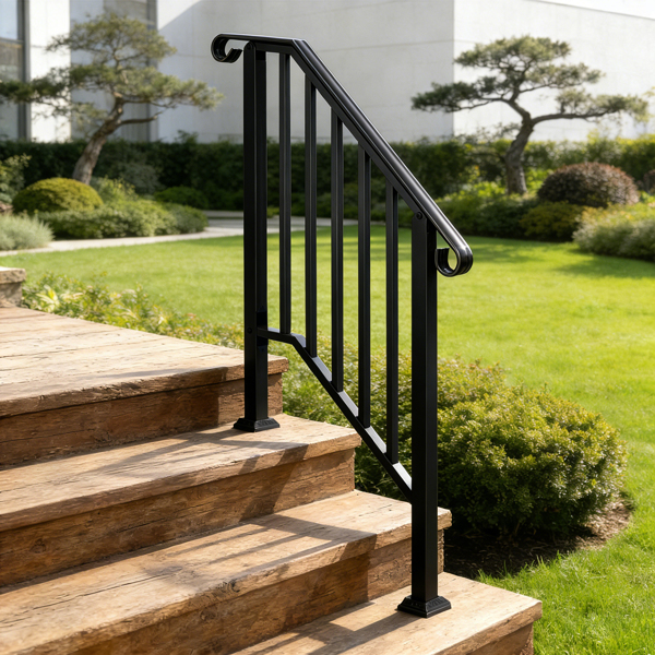  哑光黑色 2阶 庭院楼梯扶手 (82359152同款）-11