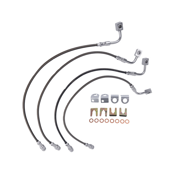 Front & Rear Extended Stainless Brake Line fit for Jeep Wrangler JK 2007-2018-6