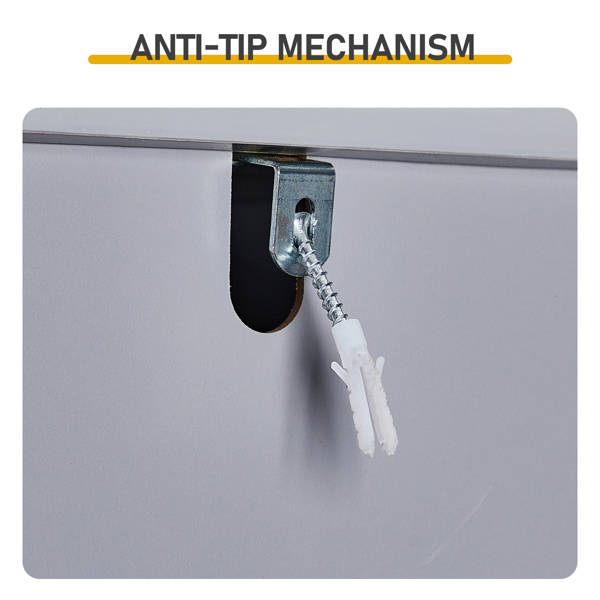 灰色 刨花板三胺贴面+密度板格栅吸塑 30*28*170cm 两门二搁架 浴室立柜-6