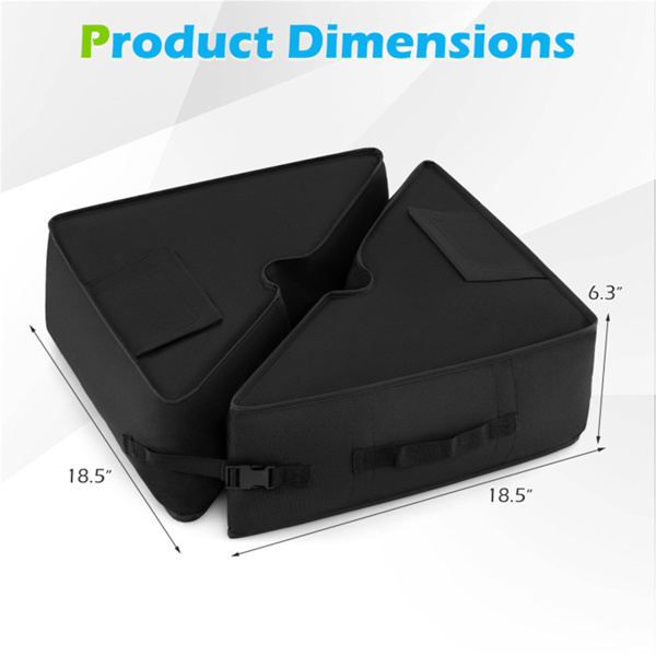 2件套90磅露台伞底座沙袋900D牛津防风雨配重袋，用于偏置悬臂伞-3