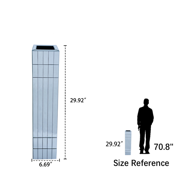高落地花瓶，高 29.92 英寸（76 厘米），镜面落地花瓶，家居装饰，银色大号立方体花瓶，适合插干花，现代玻璃花瓶，客厅装饰--不支持self-pick up且不支持指定仓库发货-8