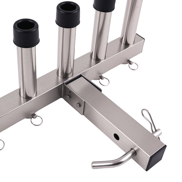 Stainless Steel Hitch Fishing Rod Holder 5 Link Tube fit for 2" Hitch Receivers-1