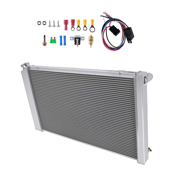 3 Row Aluminum Radiator Fan Kit fit for Buick Estate Wagon 5.7L 1973-1979 161 AT-6