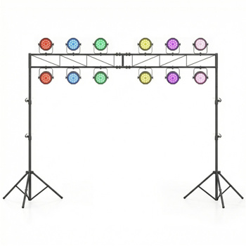 4.6–8.7英尺可折叠三脚架舞台灯架10高度可调节金属特拉斯，用于DJ婚礼音乐会