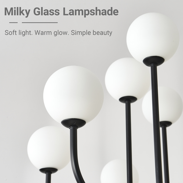 16-Light Glass Globe Sputnik Chandelier,  36.6” Mid-Century Modern Chandeliers Black Sputnik Light Fixtures for Living Room Bedroom Dining Room-6